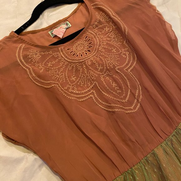 Boho Flying Tomato peasant dress with lace skirt - Picture 2 of 4